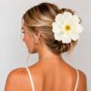 Haarspeld Duckklem 12cm – Haarbloem - Wit