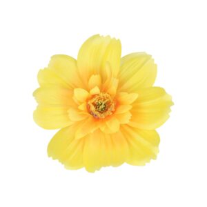 haarbloem 12cm wit_1 Haarspeld Duckklem 12cm – Haarbloem - Geel