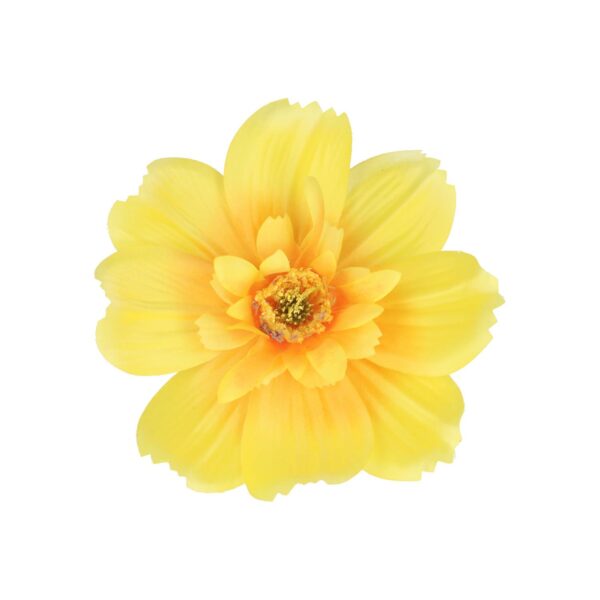 haarbloem 12cm wit_1 Haarspeld Duckklem 12cm – Haarbloem - Geel