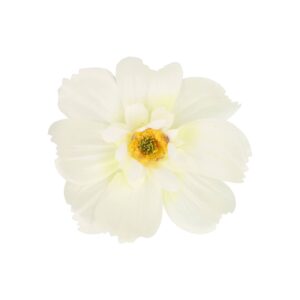 haarbloem 12cm wit_10 Haarspeld Duckklem 12cm – Haarbloem - Wit