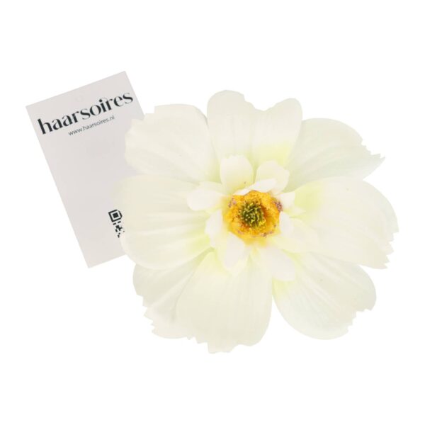 Haarspeld Duckklem 12cm – Haarbloem - Wit