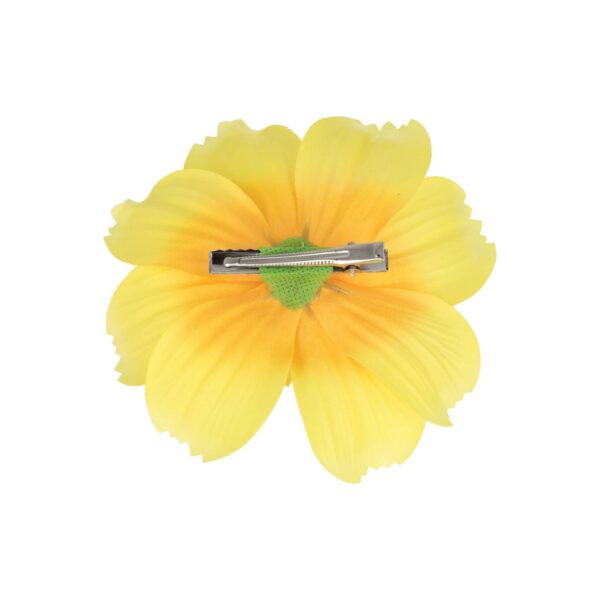 haarbloem 12cm wit_2 Haarspeld Duckklem 12cm – Haarbloem - Geel