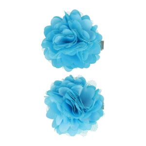 haarbloem blauw 5cm set_1 Haarspeld Duckklem 5cm – Haarbloem - Aqua Blauw