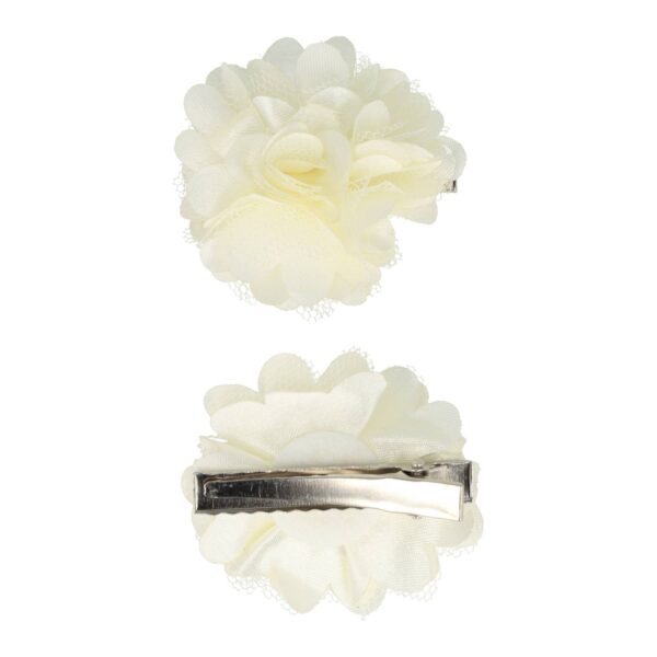 haarbloem creme 5cm set_2 Haarspeld Duckklem 5cm – Haarbloem - Creme