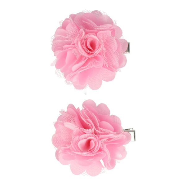 haarbloem roze 5cm set van 2_1 Haarspeld Duckklem 5cm – Haarbloem - Roze