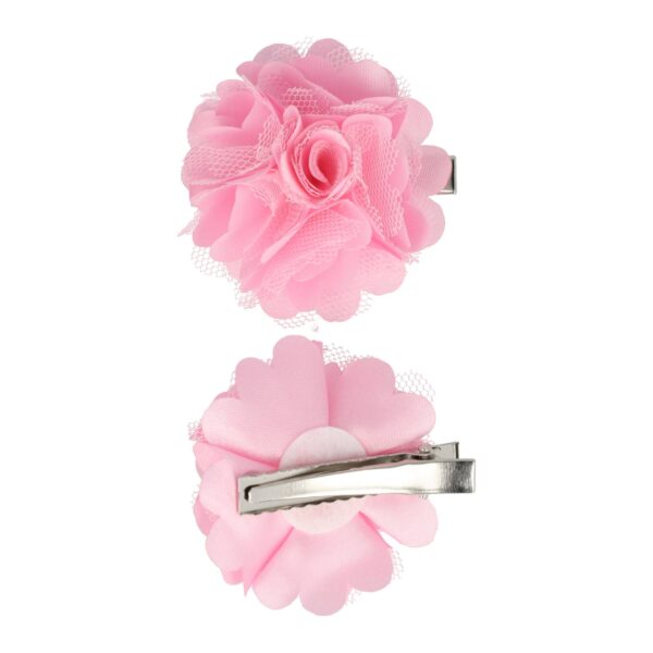 haarbloem roze 5cm set van 2_3 Haarspeld Duckklem 5cm – Haarbloem - Roze