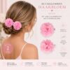 haarbloem-roze-set Haarspeld Duckklem 5cm – Haarbloem - Roze
