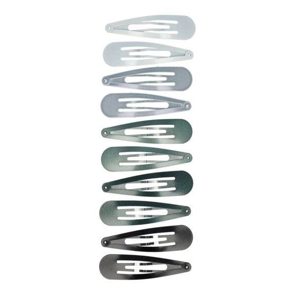klikklak 6cm metaal_1 Haarspeld Klikklak 6cm - Basic - Grijs Groen - Set van 10