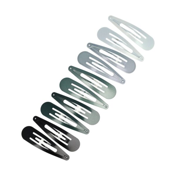 klikklak 6cm metaal_2 Haarspeld Klikklak 6cm - Basic - Grijs Groen - Set van 10