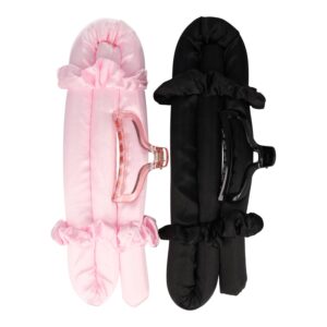 krullen-set_7 Styling Tool - Heatless Curls - Haarkrullen Set - Zwart Roze - Set van 2