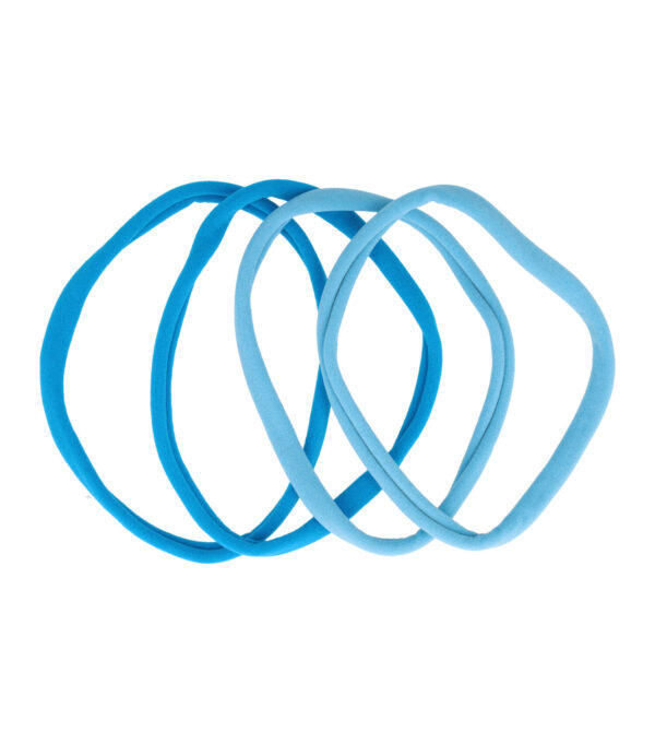15020_1 Haarband Sport 1cm - Endless Elastiek - Nylon - Blauw - Set van 4
