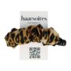 Bananenklem panterprint_2 Haarspeld Bananenklem 11cm - Staartklem - Panterprint Stof - Zwart Bruin