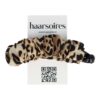 Bananenklem panterprint_3 Haarspeld Bananenklem 11cm - Staartklem - Panterprint Stof - Zwart Beige