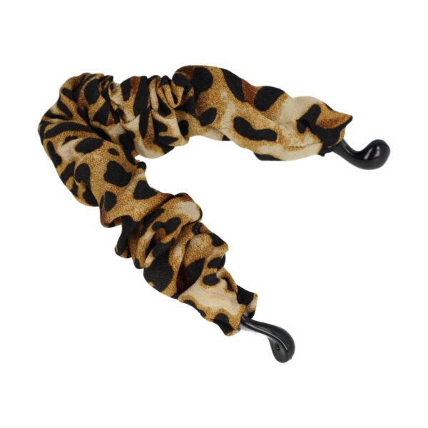Bananenklem panterprint_9 Haarspeld Bananenklem 11cm - Staartklem - Panterprint Stof - Zwart Bruin