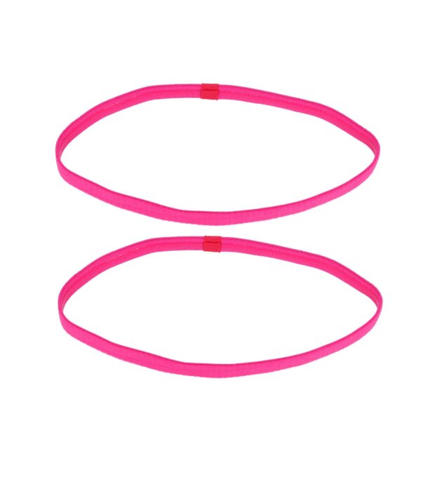 Haarband Sport 1cm - Elastiek - Anti-slip - Fuchsia Roze - Set van 2