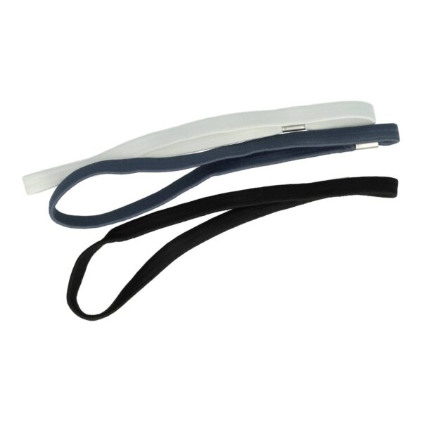 Haarband Sport 1cm - Elastiek Smal - Zwart Wit Grijs - Set van 3_1 Haarband Sport 1cm - Elastiek Smal - Zwart Wit Grijs - Set van 3