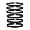 Haarband-Sport-Effen-Sierband-Zwart Haarband Sport 1cm - Elastiek - Effen en Sierband - Zwart - Set van 6