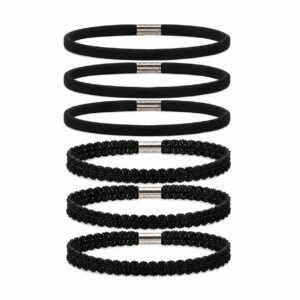 Haarband Sport 1cm - Elastiek - Effen en Sierband - Zwart - Set van 6