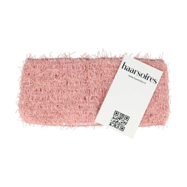 Haarband-spriet-elastiek_2 Haarband Stof 7cm - Opengewerkt - Spriet - Roze