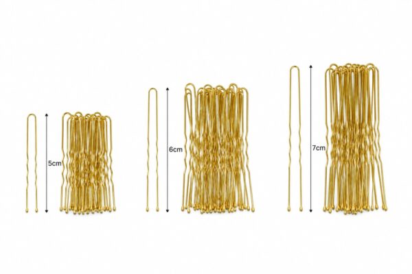 Haarpinnen-5cm-6cm-7cm-goud Styling Tool - Haardotspelden 5cm 6cm 7cm - Metalen Haarpinnen - Goud - Set van 60