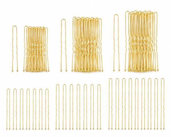 Haarpinnen-5cm-6cm-7cm-goud-set-60stuks Styling Tool - Haardotspelden 5cm 6cm 7cm - Metalen Haarpinnen - Goud - Set van 60