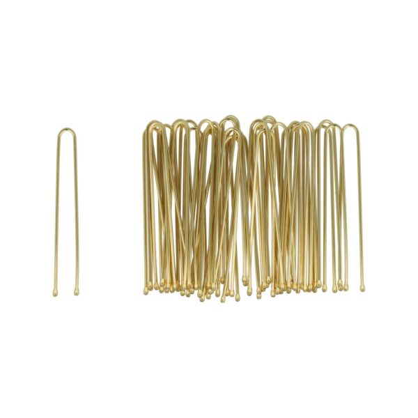 Haarpinnen recht metaal 5cm_1 Styling Tool - Haardotspelden 5cm - Recht - Metalen Haarpinnen - Goud - Set van 40
