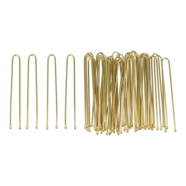Haarpinnen recht metaal 5cm_2 Styling Tool - Haardotspelden 5cm - Recht - Metalen Haarpinnen - Goud - Set van 40