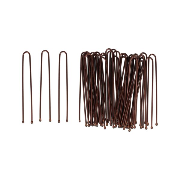 Haarpinnen recht metaal 5cm_6 Styling Tool - Haardotspelden 5cm - Recht - Metalen Haarpinnen - Bruin - Set van 40