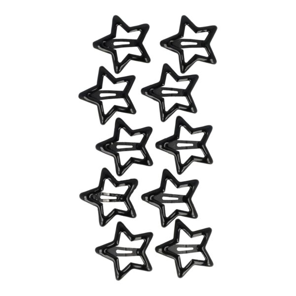 Klikklak ster vorm epoxy zwart_1 Haarspeld Klikklak 3cm - Ster - Zwart - Set van 10
