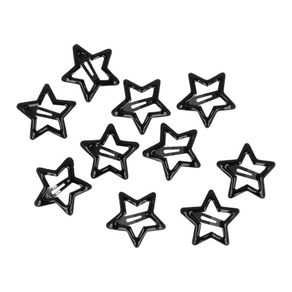Klikklak ster vorm epoxy zwart_3 Haarspeld Klikklak 3cm - Ster - Zwart - Set van 10