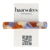Patentspeld marmer colr_1 Haarspeld Patentspeld 9cm - Recht – Marmer Patroon – Bruin Creme Blauw