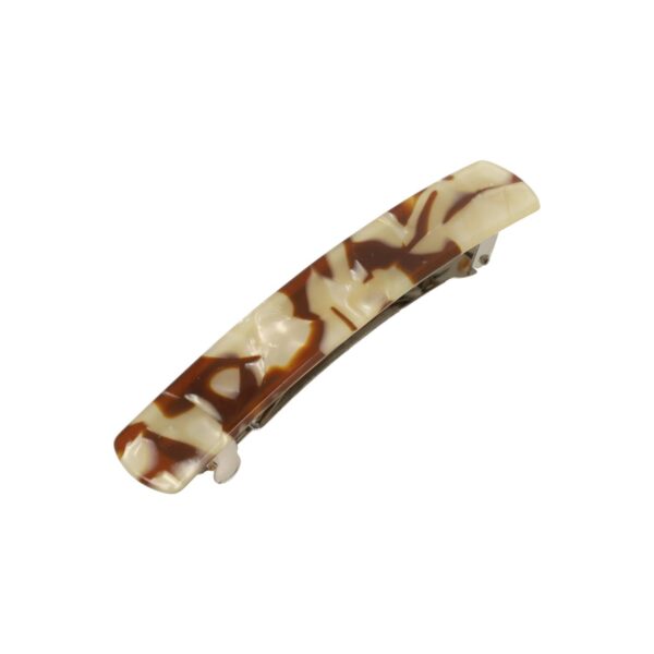 Patentspeld marmer colr_15 Haarspeld Patentspeld 9cm - Recht – Marmer Patroon – Bruin Creme