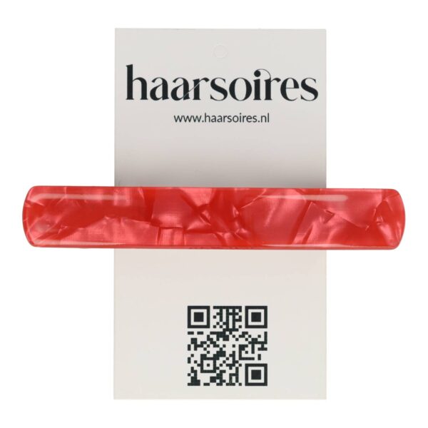 Patentspeld marmer colr_3 Haarspeld Patentspeld 9cm - Recht – Marmer Patroon – Rood