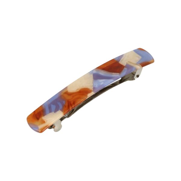 Patentspeld marmer colr_9 Haarspeld Patentspeld 9cm - Recht – Marmer Patroon – Bruin Creme Blauw