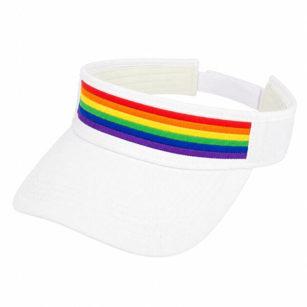 ZONNEKLEP-REGENBOOG-WIT Zonneklep Verstelbaar – Regenboog – Wit