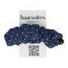 bananenklem jeans stof blauw_3 Haarspeld Bananenklem 11cm - Staartklem - Stippenprint Stof - Jeans Donkerblauw