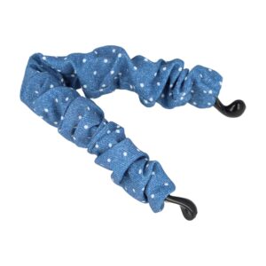 Haarspeld Bananenklem 11cm - Staartklem - Stippenprint Stof - Jeans Blauw