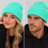 beanie-mintgroen-op-model-van-haarsoires Beanie Muts - Effen - Mintgroen