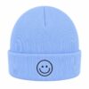 beanie-smiley-blauw Beanie Muts - Smiley - Unisex - Blauw