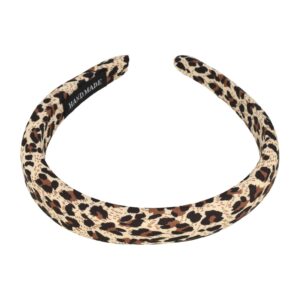 Haarband Diadeem 2cm – Zacht Gevuld – Panterprint Stof – Zwart Bruin Creme