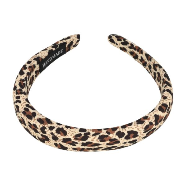 diadeem panter zachte gevuld_3 Haarband Diadeem 2cm – Zacht Gevuld – Panterprint Stof – Zwart Bruin Creme