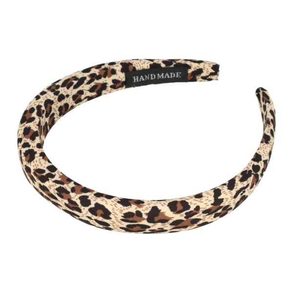diadeem panter zachte gevuld_4 Haarband Diadeem 2cm – Zacht Gevuld – Panterprint Stof – Zwart Bruin Creme