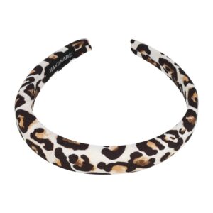 Haarband Diadeem 2cm – Zacht Gevuld – Panterprint Stof – Zwart Bruin Wit