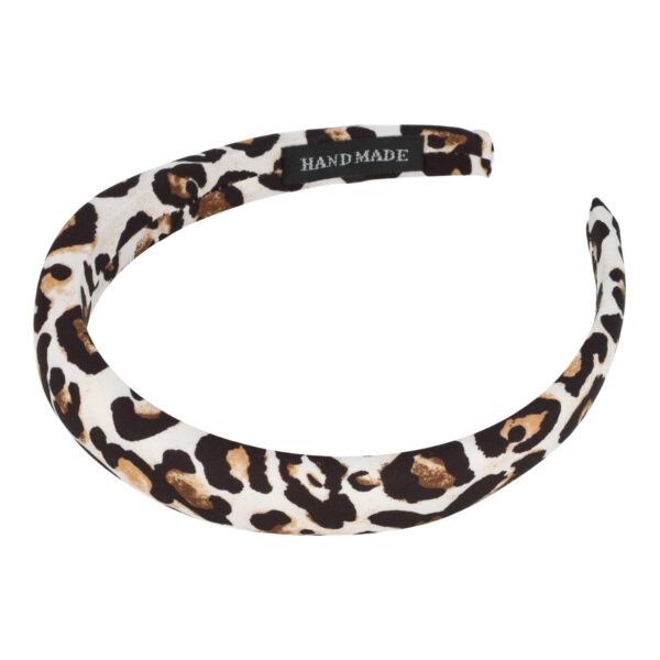 diadeem panter zachte gevuld_8 Haarband Diadeem 2cm – Zacht Gevuld – Panterprint Stof – Zwart Bruin Wit