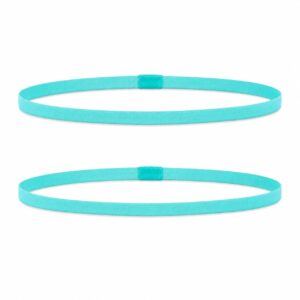 haarband-anti-slip-aqua-blauw Haarband Sport 1cm - Elastiek - Anti-slip - Aqua Blauw - Set van 2