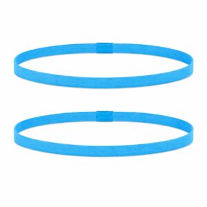 haarband-anti-slip-blauw Haarband Sport 1cm - Elastiek - Anti-slip - Blauw - Set van 2