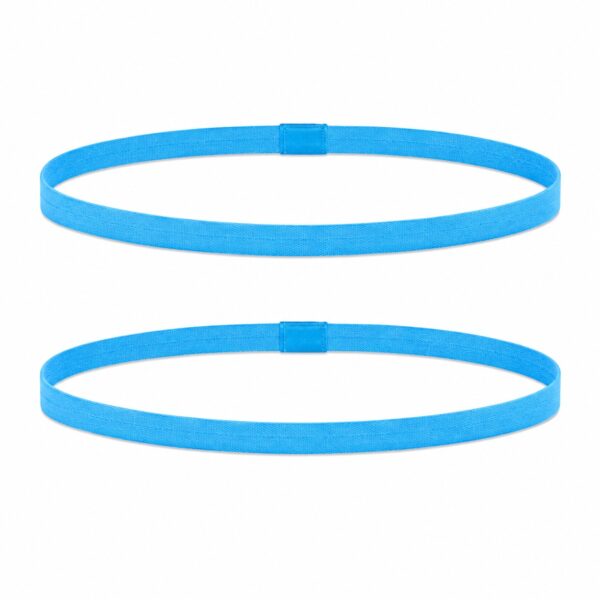 haarband-anti-slip-blauw Haarband Sport 1cm - Elastiek - Anti-slip - Blauw - Set van 2