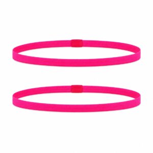 haarband-anti-slip-fuchsia-roze Haarband Sport 1cm - Elastiek - Anti-slip - Fuchsia Roze - Set van 2