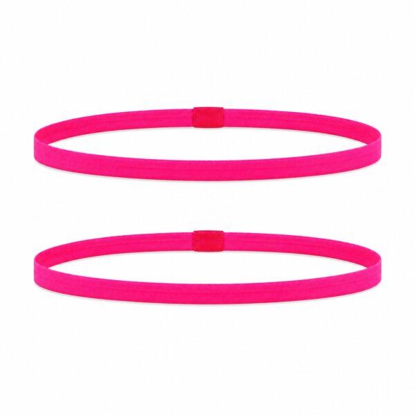 Haarband Sport 1cm - Elastiek - Anti-slip - Fuchsia Roze - Set van 2