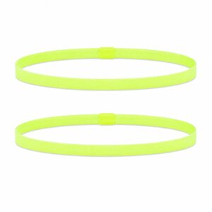 haarband-anti-slip-geel Haarband Sport 1cm - Elastiek - Anti-slip - Geel - Set van 2